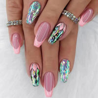 Juego De 24 Piezas De Uñas Postizas Ovaladas Con Dibujos Animados Adornos De Uñas Postizas Acrílicas Cubierta Total De Uñas Falsas Para Oficina Y Fiestas - details 27