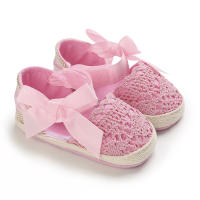 Zapatillas De Verano Para Bebés Niñas 0-18M Con Lazo Casual Sandalias Suave Cómodas Para Primeros Pasos Material Transpirable Tela Y Algodón - details 18