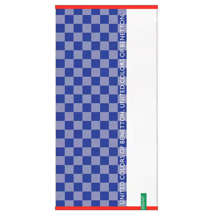 TOALLA DE PLAYA DE NIÑO 70X140CM 450GSM 100% ALGODÓN AZUL CUADROS KIDS - 1