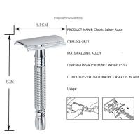 Afeitadora Manual Clásica De Seguridad Doble Hoja Para Hombres Y Mujeres Herramienta De Peluquería Con Hojas De Afeitar Y Estuche - details 2