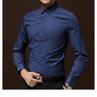 Camisa Clásica Para Hombre De Manga Larga En Blanco Negro Azul Rojo Estilo Vintage Casual Negocios Primavera Otoño - details 6