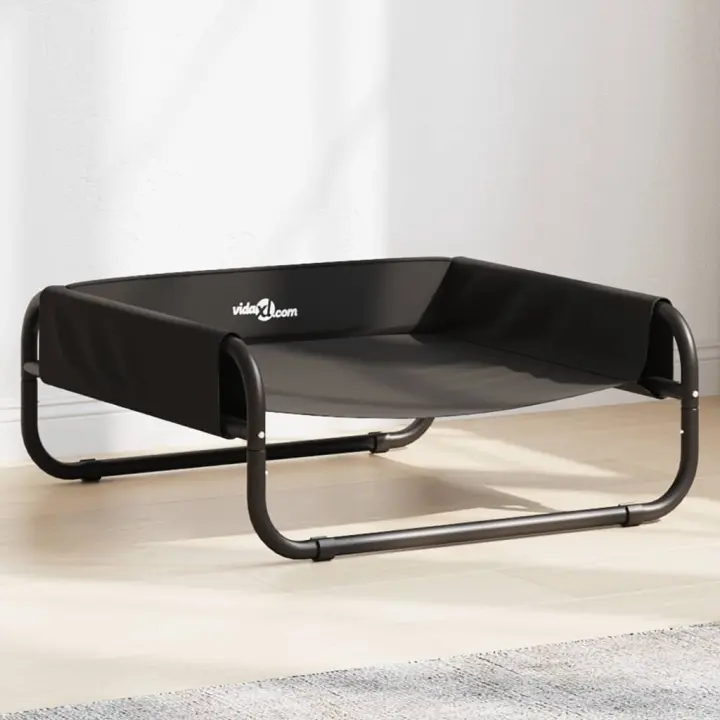 Cama elevada para perros tela oxford y acero gris antracita - 1