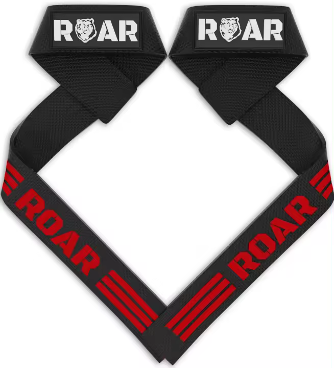 Roar® Correas Levantamiento de Pesas Profesionales 100% Algodón, Straps Powerlifting, Agarres para Gym, Agarraderas Gimnasio para Peso Muerto, Crossfit Weight Lifting - 1