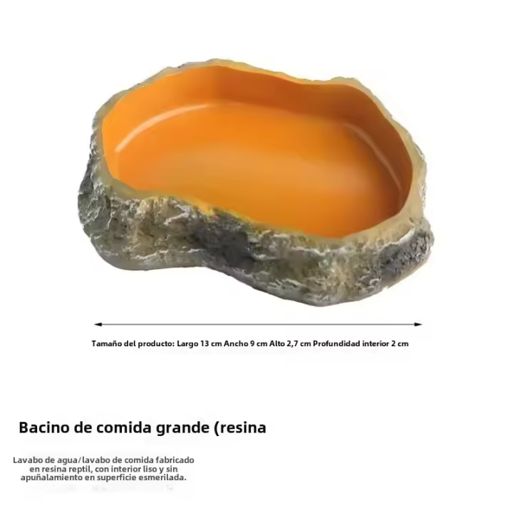 Tazón De Alimentación Para Reptiles Y Anfibios En Resina Contenedor De Alimentos Para Acuario Jaula De Tortuga Lagarto Rana - 1
