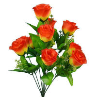 Ramo De Rosas Artificiales Con 10 Cabezas Para Decoración De Bodas Y Jardines Flores Silken Rosas Para Decoración Del Hogar Y Arreglo De Bouquet - details 10