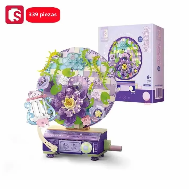 SEMBO Fantasía CD Juguete De Construcción De Bloques MOC Flores Decoración Para El Hogar Regalo De Cumpleaños Para Niñas Edad 6-12 Sin Batería - 1