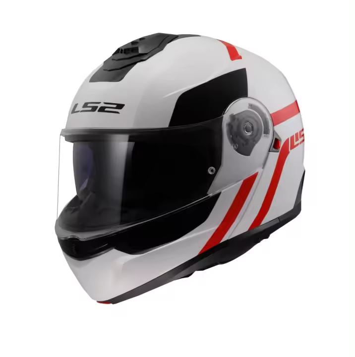 Casco Modular LS2 Strobe II KPA 2206 Autox White Red - 1