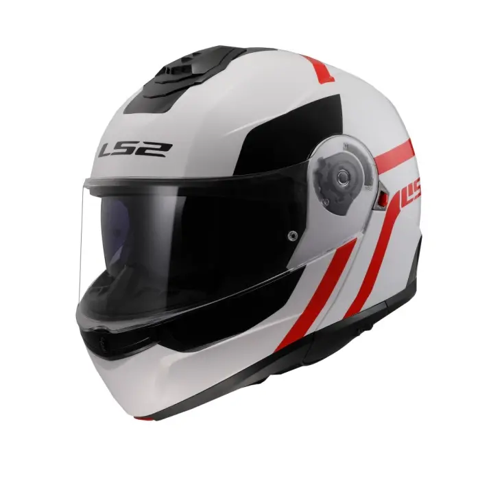 Casco Modular LS2 Strobe II KPA 2206 Autox White Red - 1