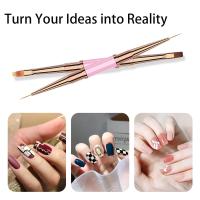 Juego De 5 Piezas De Cepillos De Uñas De Metal Doble Cabeza Para Pintura De Uñas Preparación De Gel Y Limpieza Herramienta De Diseño De Uñas - details 1