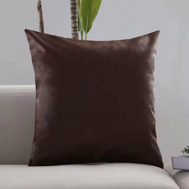 Funda Para Cojines De 45x45 En PU Cuero Estilo Nórdico Decoración Para Sala De Estar Sofa Cubierta De Almohada Simple Y Elegante - 1