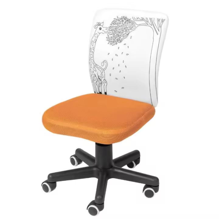 Silla Infantil Jirafa Pintame en Tela Color Blanco Ajustable en Altura Pintable con Rotuladores - 1