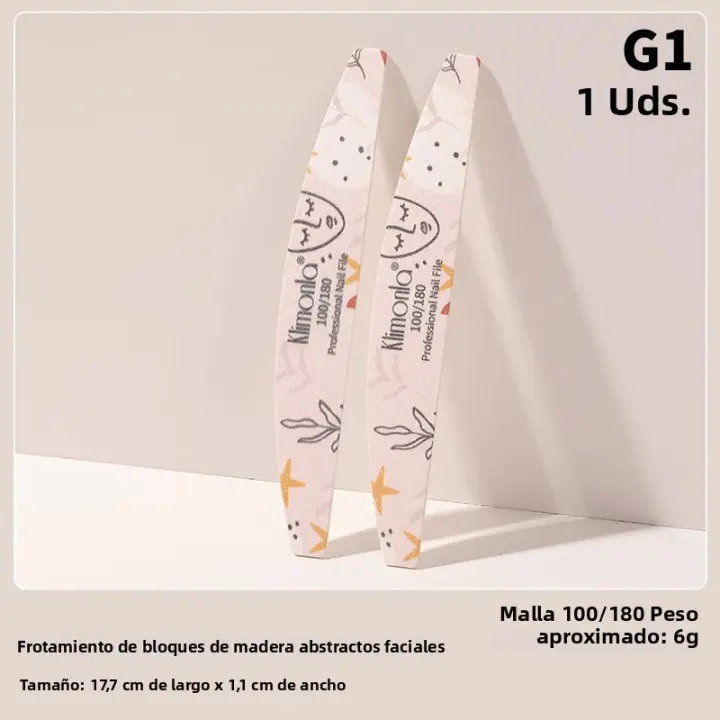 1Pcs Esponja De Cuidado De Uñas Mezcla De Papel De Lijar Y Lijador Doble Cara Para Manicura Arte De Uñas Duradero - 1