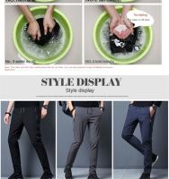 Pantalones Casuales Para Hombre Con Cintura Elástica Y Ajuste Slim Fitness Pantalones De Jogger Estilo Coreano Azul Negro Gris Tallas Grandes Hasta 5XL - details 3