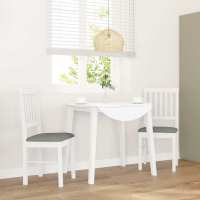 vidaXL Sillas de comedor 2 unidades madera maciza de caucho en color Blanco/Natural y claro/Marrón y claro y más | cómodas modernas ergonómicas para comedor cocina salón hogar - details 3