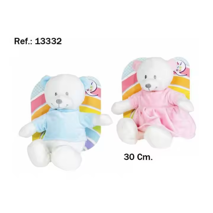 OSO PATAS LARGAS 30 CM AZUL O ROSA BEBES DE ARTESANÍA BEATRIZ - 1