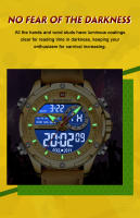 Reloj De Pulsera Deportivo De Lujo NAVIFORCE Para Hombres Cronógrafo Alarma Cuarzo Resistente Al Agua Con Display Analógico Y Digital Correa De Cuero 9163 - details 7