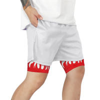 Shorts De Entrenamiento Para Hombre Estilo 2 En 1 Con Interior Y Bolsillos Pantalones Cortos Deportivos De Secado Rápido Para Verano Con Estampado Casual - details 4