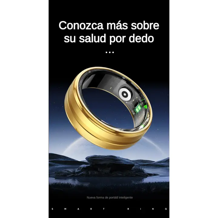 Anillo Inteligente Rastrador de Fitness para Mujeres Hombres, Anillo de Fitness with Múltiples Modos Deportivos, Monitor de Ritmo Cardíaco, Oxígeno en Sangre y Sueño, Contador de Pasos y Calorías para Teléfonos Android iOS - 1
