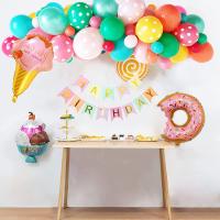 Decoraciones para fiestas de cumpleaños, dulces decoraciones para fiestas con pancartas de feliz cumpleaños, donas de caramelo, helado, globo de aluminio - details 3
