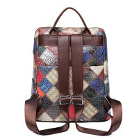 Mochila Vintage de retales para mujer, morral de cuero, Mochila de viaje, mochilas escolares para adolescentes, 2024 - details 4