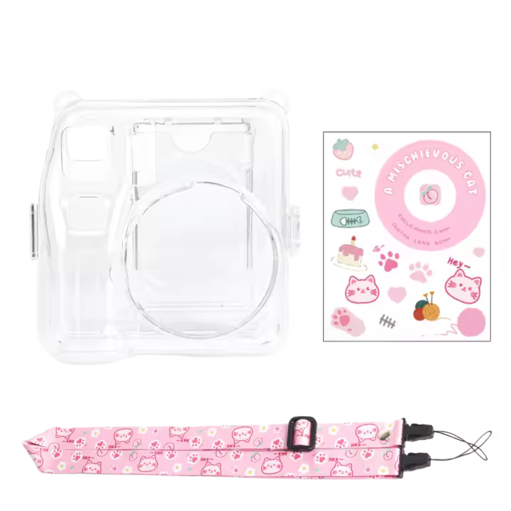 Funda Transparente Protectora Para Fujifilm Instax Mini SE Con Correa De Hombro Y Bolsillo De Almacenamiento Para Cámara Instantánea - 1
