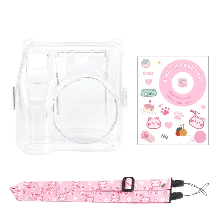 Funda Transparente Protectora Para Fujifilm Instax Mini SE Con Correa De Hombro Y Bolsillo De Almacenamiento Para Cámara Instantánea - 1