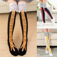 Calcetines Largas Pierna De Pollo Divertidos Dibujos Animados De Terciopelo Para Mujer Calcetines De Piel De Pollo 3D Gruesos - details 2