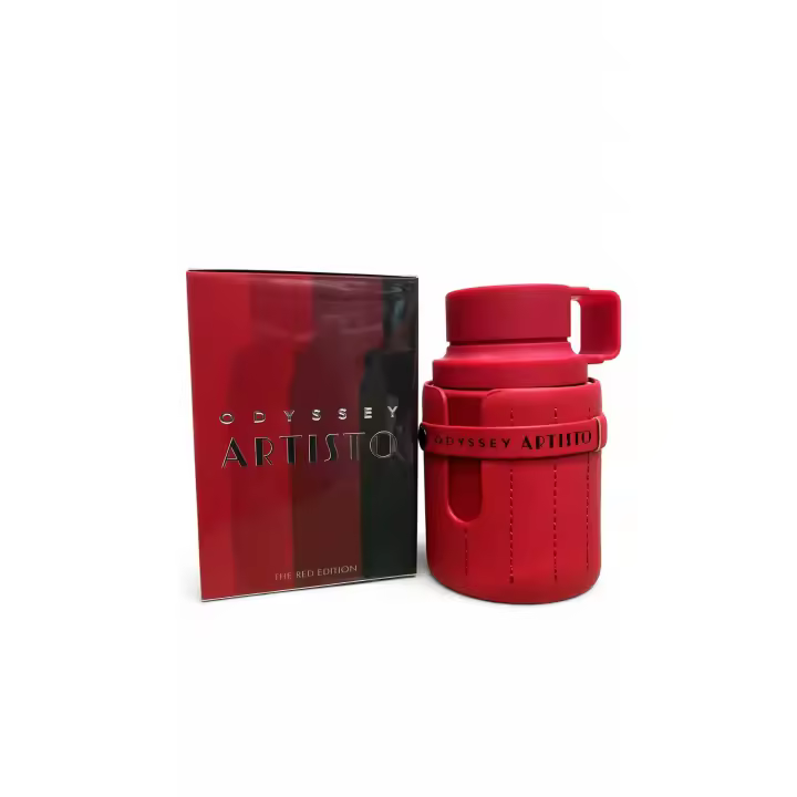 Fragance World - Fragancia intensa Odyssey Artisto The Red Edition de diseño rojo y negro, con aroma amaderado y especiado ideal para hombres seguros y sofisticados - 1