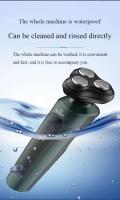 Afeitadora Eléctrica Para Hombres Impermeable Recargable Triple Cuchilla Con Trimmer De Rotación Afeitado Seco Y Humedo - details 8