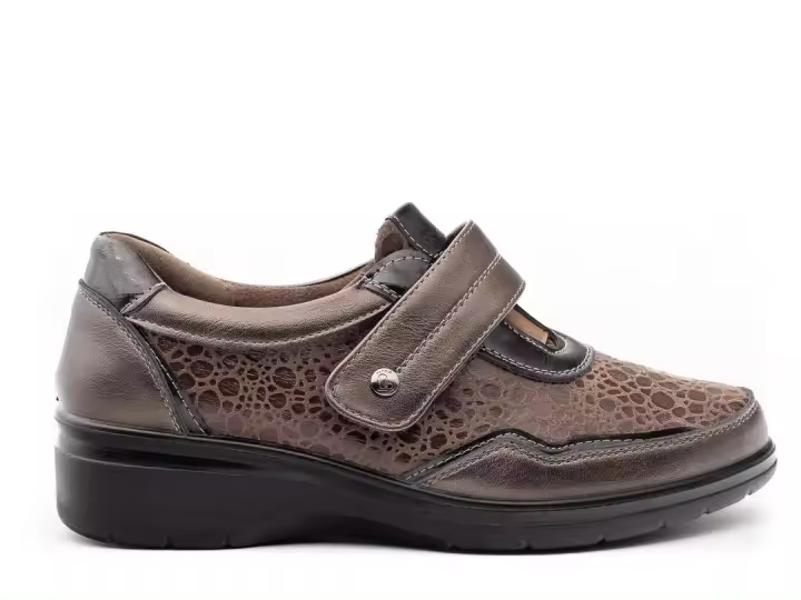 Zapato Velcros Mujer Amarpies Amd27073 Taupe - 1
