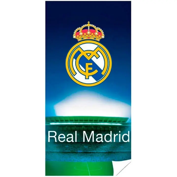 New Import Toalla Oficial Real Madrid Club de Futbol 100% Poliester 140x70cm Producto Oficial. - 1