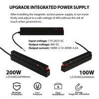 Lámpara De Pista Magnética LED COB Lineal Spotlights Luz Sin Fuente Principal Para Sala De Estar Instalación Auto-Contenida Moderno Brushed Nickel - details 0