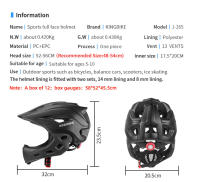 Casco de bicicleta para niños casco de JC012-265 con protector de mentón desmontable para edades 3-8 (48-54cm, 3 colores) - details 0