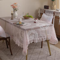 Mantel De Lienzo Rosa Vintage Con Espejo Y Encaje Para Sala De Estar Dormitorio Comedor Decoración De Fiesta Y Boda - details 3