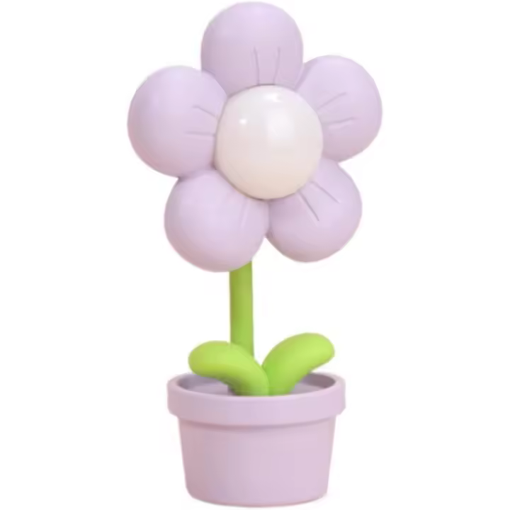 Mini Luz de noche con forma de Flor, lámpara de noche con ambiente agradable, decoración creativa de Espaciales, Luces Espaciales, catería de 250 mAh (Morado, Talla única) - 1