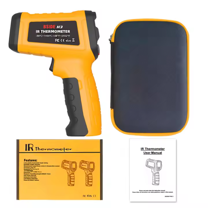 BSIDE Termómetro Infrarrojo Profesional -50~1400C Digital IR-LCD Medidor De Temperatura No Contacto Con Láser Para Industrial - 1