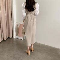 Vestido Wrap Vintage REALEFT Para Mujer Con Cinturón Manga Larga Cuello Redondo Adecuado Para Oficina Estilo Elegante Talla Regular Longitud De Pierna - details 10