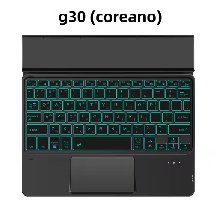 Teclado Con Touchpad Inalámbrico AJIUYU Para Samsung Galaxy Tab S9 FE SM-X510 X516B 10.9" A9+ S7 S8 A8 S6 Lite Con Iluminación Retroiluminada - 1