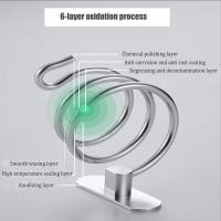 Necesidad de perforar baño secador de pelo titular de cable titular secador de pelo titular con cable conveniente para baño/dormitorio/balcón (sin agujero) plata 1PCS - details 1