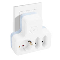 Aigostar Adaptador Enchufes con Interruptor ,3 Tomas Adaptador Enchufes con Protección Infantil,1 Schuko,2 Clavija EU,Blanco - details 8