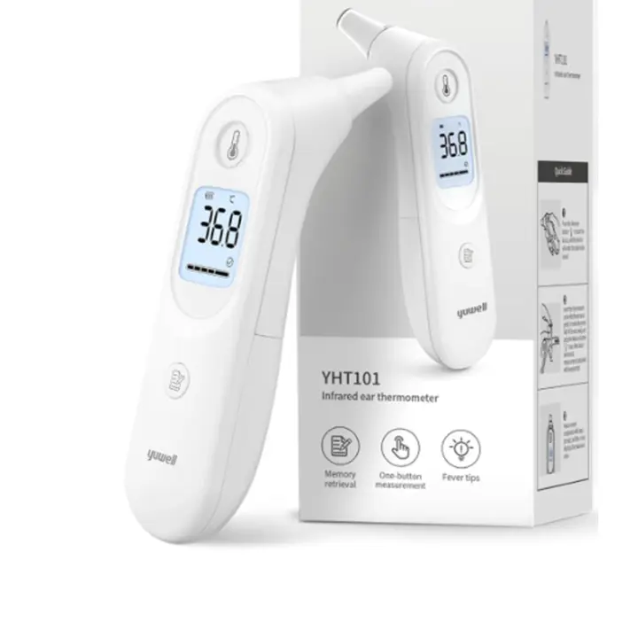 Termómetro de oído Yuwell para niños y adultos, termómetro digital por infrarrojos ideal para uso doméstico, lectura precisa instantánea y alarma de fiebre con estuche de almacenamiento - 1
