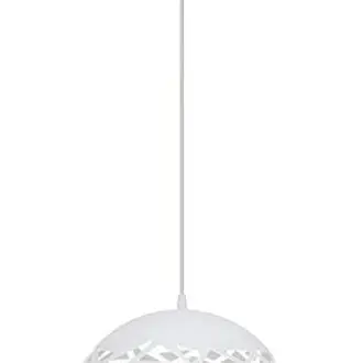 TECNOLUX EURO Lámpara Iluminación colgante moderna nordica Rosca E27 metal para el Restaurante Dormitorio Sala de Estudio Loft Pasillo color blanco 36 cm diámetro 45308 - 1