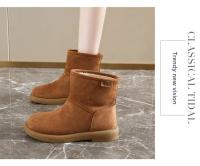 Botas De Tobillo Para Mujer Botines De Invierno Con Tacón Y Peluche Encima De La Rodilla Zapatos De Cuña Para Otoño Y Primavera - details 22
