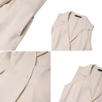 Vestido Midi Elegante ZANZEA Para Mujer Estilo Trabajo OL Verano Vuelta En El Cuello Sin Mangas Silueta A-Line Oficina Casual Longitud Media Pierna - details 11