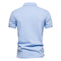 2024 verano nuevo estilo solapa tamaño europeo rayas decorativas algodón POLO camisa bordada casual hombres color sólido tops de manga corta - details 7