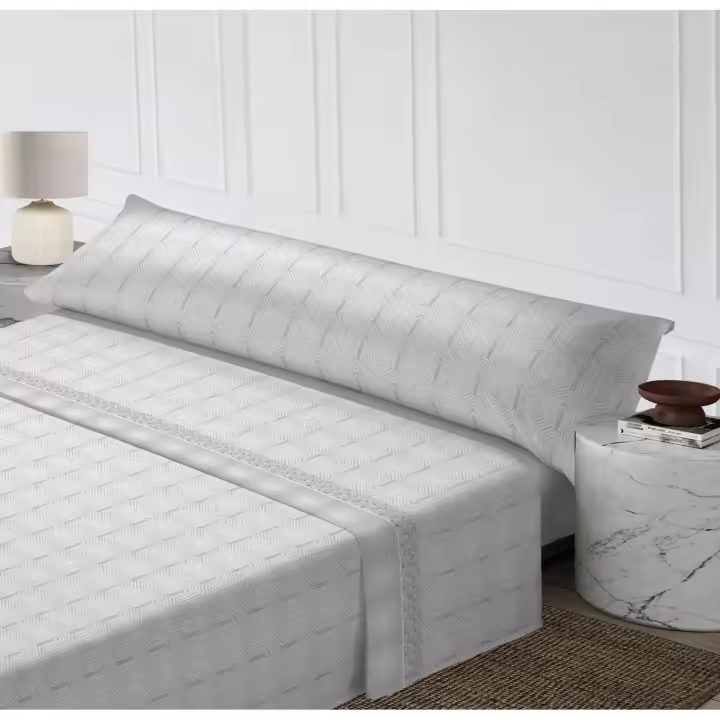 Juego de Sábanas Verano 3 Piezas - Microfibra Ultra Suave con Rayas Blancas | Tallas 90/105/135/150/180 cm | Diseño Moderno Gris Perla | Anti-Arrugas y Transpirable - 1