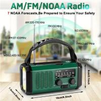 10000mAh emergency radio, solar powered radio, hand crank radio, NOAA AM/FM weather radio, 3 charging methods, polymer battery, flashlight and reading light, SOS siren, cell phone charger in emergency - details 3