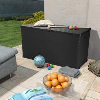vidaXL Caja de almacenamiento de jardín antracita ratán PP 120x56x63cm - details 1
