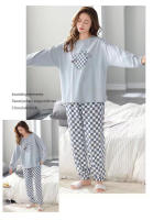 Conjunto De Pijamas Para Mujer Con Dibujos Animados Camiseta De Manga Larga Y Pantalones Dos Piezas Pijama De Noche Estilo Básico Talla Grande Para Otoño Y Primavera MOV - details 21