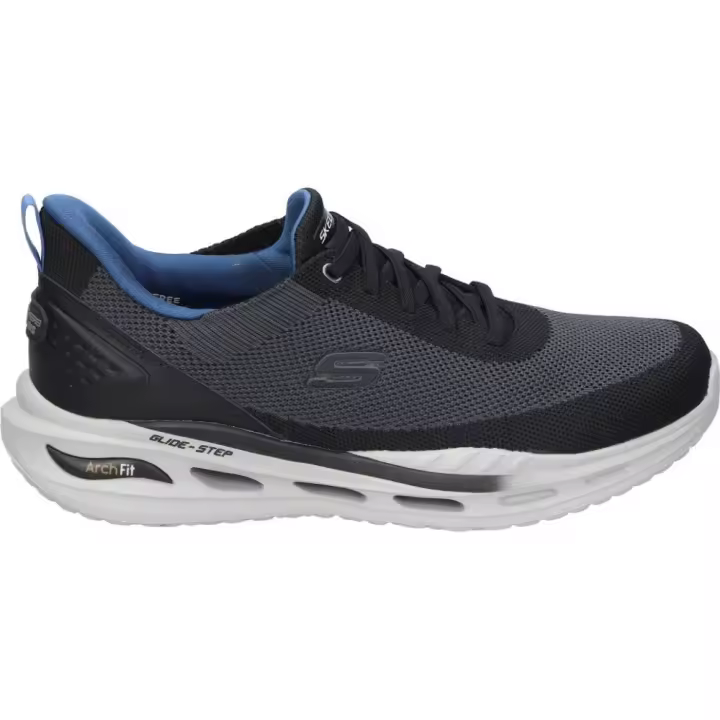 SKECHERS | Zapatillas Skechers Slip-ins Relaxed Fit Arch Fit Orvan Kincade para Hombre – Deportiva en Color Negro y Azul – Sneakers Slip Ins – Sin Cierre – Arch Fit – Relaxed Fit – Vegan – Cómodas – Modelo 210994-BLK - 1